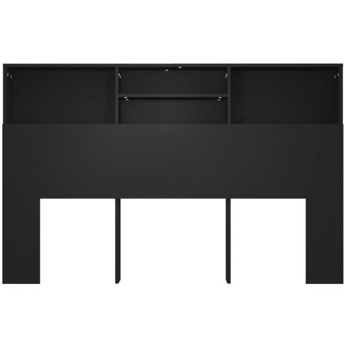 Armoire De Tête De Lit Lot 1 Bois Contreplaqué Noir 160x19x103,5 Cm Compact