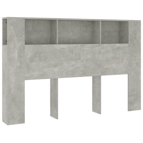 Armoire De Tête De Lit Gris Béton 160x18,5x104,5 Cm