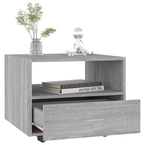 Table Basse Sonoma Gris 55x55x40 Cm Bois Contreplaqué