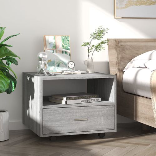 Table Basse Sonoma Gris 55x55x40 Cm Bois Contreplaqué