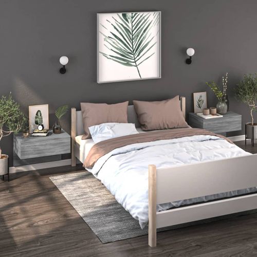 Tables De Chevet Murales 2 Pièces Sonoma Gris