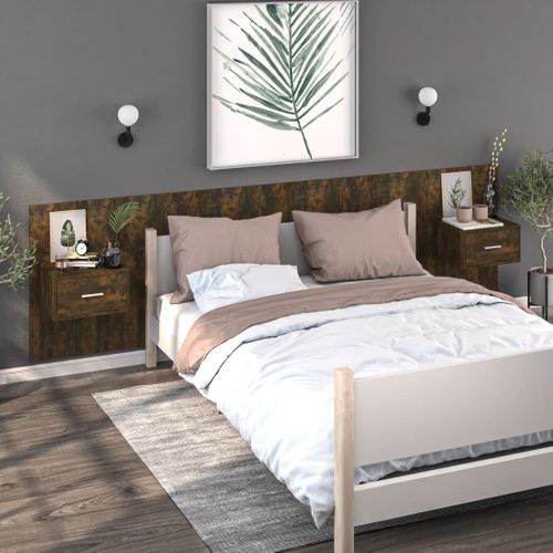 Table De Chevet Murale Chêne Fumé