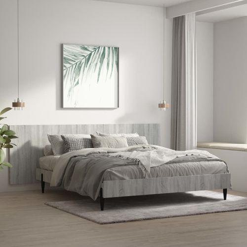 Tête De Lit Murale Sonoma Gris 240x1,5x80 Cm Bois Contreplaqué