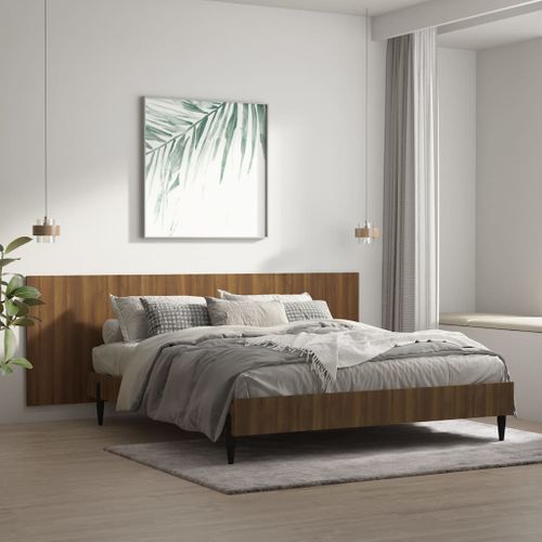 Tête De Lit Murale Chêne Marron 240x1,5x80 Cm Bois Contreplaqué
