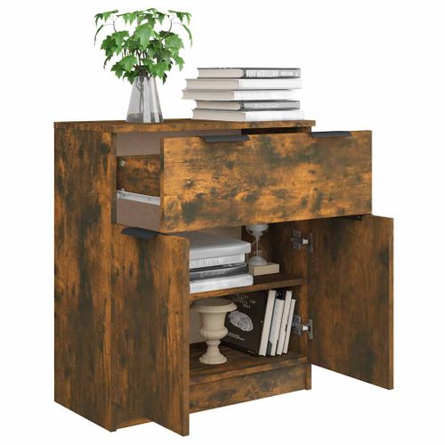 Buffet Chêne Fumé 60x30x70 Cm Bois Contreplaqué
