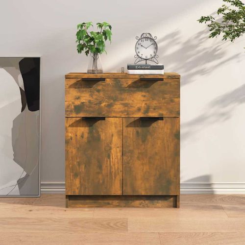 Buffet Chêne Fumé 60x30x70 Cm Bois Contreplaqué