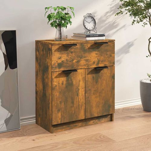 Buffet Chêne Fumé 60x30x70 Cm Bois Contreplaqué
