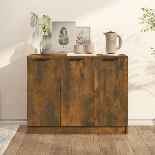 Buffet Chêne Fumé 90,5x30x70 Cm Bois Contreplaqué
