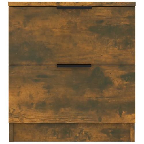 Tables De Chevet 2 Pièces Chêne Fumé Bois Contreplaqué