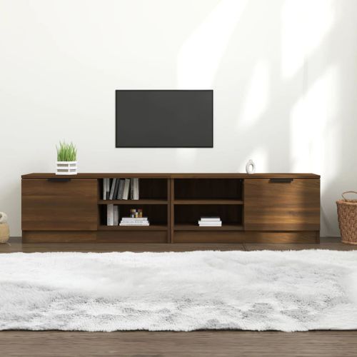 Meuble TV 2 Pièces Chêne Marron 80x35x36,5 Cm Bois Contreplaqué