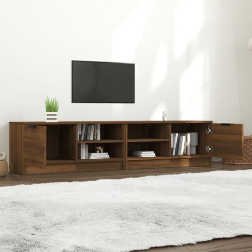 Meuble TV 2 Pièces Chêne Marron 80x35x36,5 Cm Bois Contreplaqué