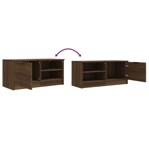 Meuble TV 2 Pièces Chêne Marron 80x35x36,5 Cm Bois Contreplaqué