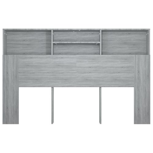 Armoire De Tête De Lit Lot 1 Bois Contreplaqué Gris Sonoma 160x19x103,5 Cm Compact