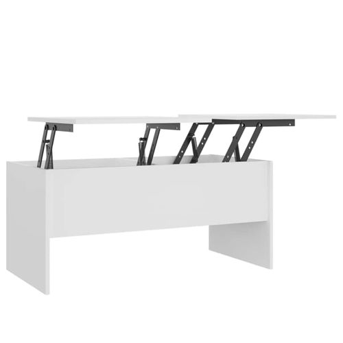 Table Basse Blanc 102x50,5x46,5 Cm Bois Contreplaqué