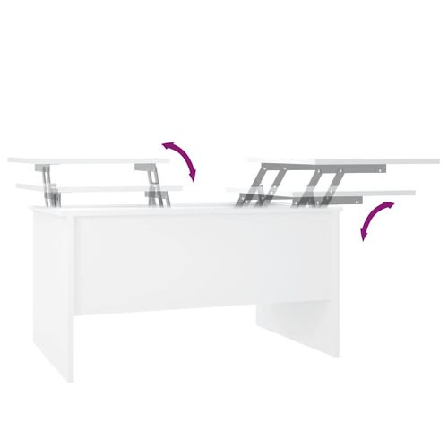 Table Basse Blanc 80x50x42,5 Cm Bois Contreplaqué