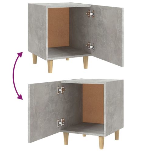 Table De Chevet Gris Béton Bois Contreplaqué