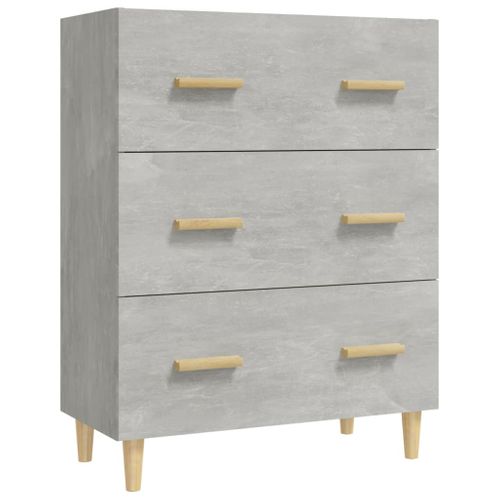 Buffet Gris Béton 70x34x90 Cm Bois Contreplaqué