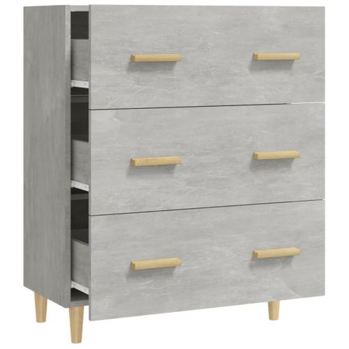 Buffet Gris Béton 70x34x90 Cm Bois Contreplaqué