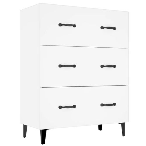 Buffet Blanc 69,5x34x90 Cm Bois Contreplaqué