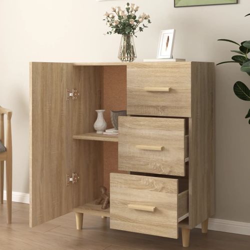 Buffet Chêne Sonoma 69,5x34x90 Cm Bois Contreplaqué