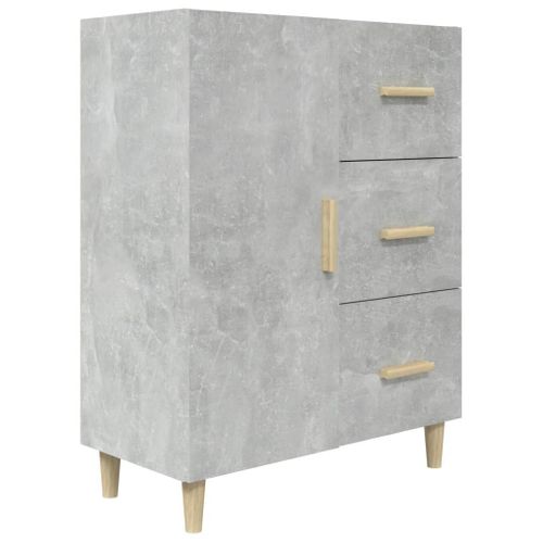 Buffet Gris Béton 69,5x34x90 Cm Bois Contreplaqué
