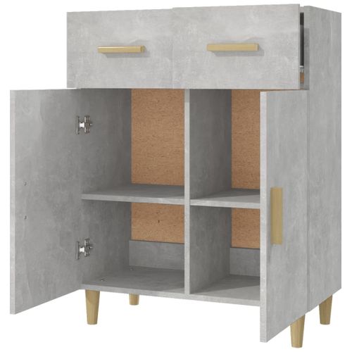 Buffet Gris Béton 69,5x34x89 Cm Bois Contreplaqué