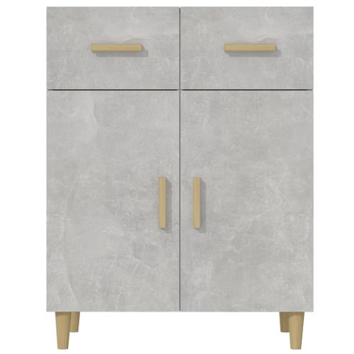 Buffet Gris Béton 69,5x34x89 Cm Bois Contreplaqué
