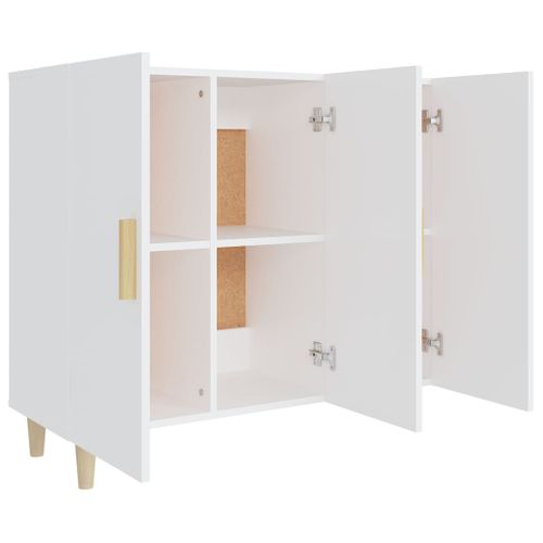 Buffet Blanc 90x34x80 Cm Bois Contreplaqué
