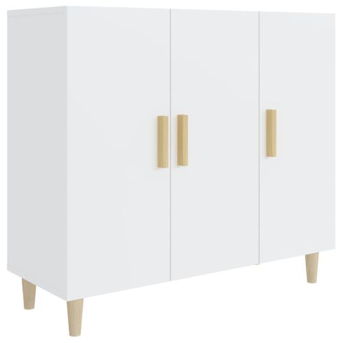 Buffet Blanc 90x34x80 Cm Bois Contreplaqué