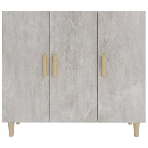 Buffet Gris Béton 90x34x80 Cm Bois Contreplaqué