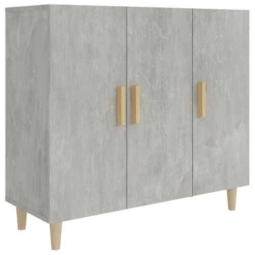 Buffet Gris Béton 90x34x80 Cm Bois Contreplaqué