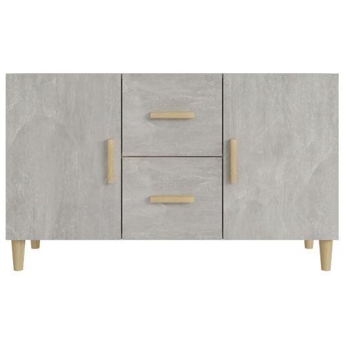 Buffet Gris Béton 100x36x60 Cm Bois Contreplaqué