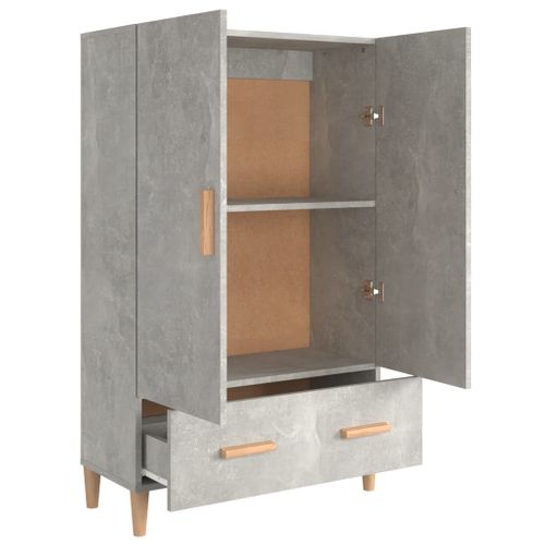 Buffet Haut Gris Béton 70x31x115 Cm Bois Contreplaqué