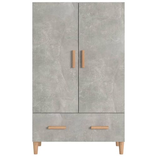 Buffet Haut Gris Béton 70x31x115 Cm Bois Contreplaqué