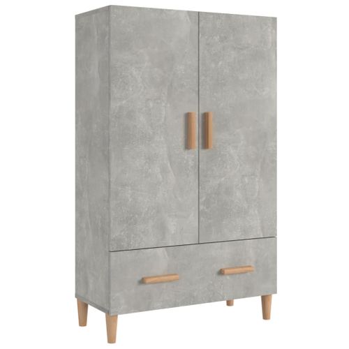 Buffet Haut Gris Béton 70x31x115 Cm Bois Contreplaqué