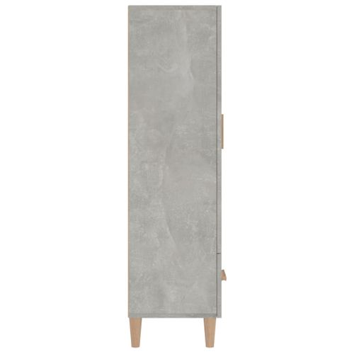 Buffet Haut Gris Béton 70x31x115 Cm Bois Contreplaqué