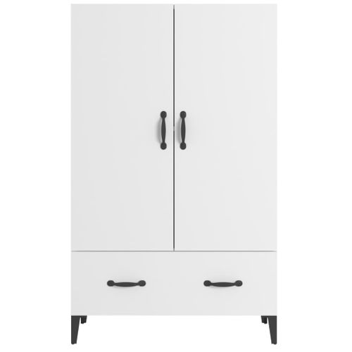 Buffet Haut Blanc 70x31x115 Cm Bois Contreplaqué