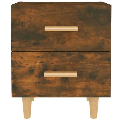 Tables De Chevet 2 Pièces Chêne Fumé 40x35x47,5 Cm