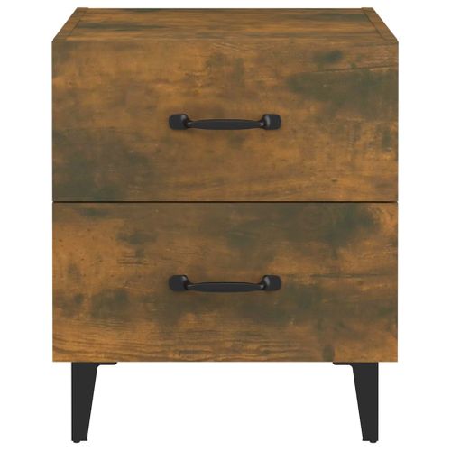 Tables De Chevet 2 Pièces Chêne Fumé 40x35x47,5 Cm