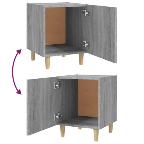 Table De Chevet Sonoma Gris Bois Contreplaqué