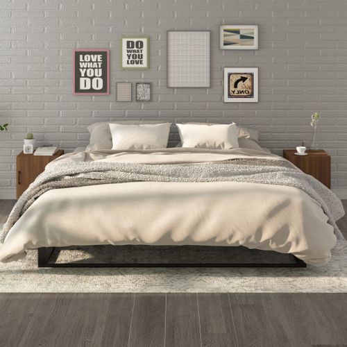 Tables De Chevet 2 Pièces Chêne Marron Bois Contreplaqué