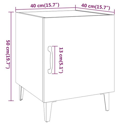 Tables De Chevet 2 Pièces Chêne Marron Bois Contreplaqué