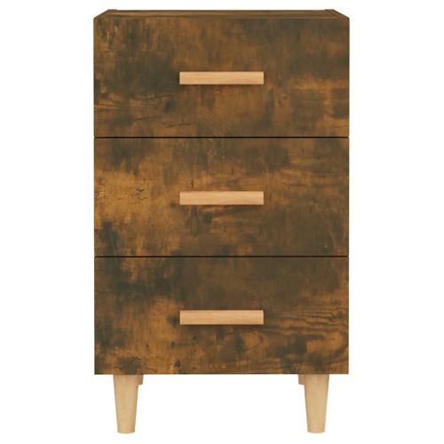 Table De Chevet Chêne Fumé 40x40x66 Cm Bois Contreplaqué