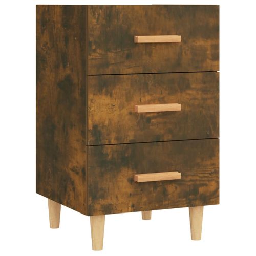 Table De Chevet Chêne Fumé 40x40x66 Cm Bois Contreplaqué