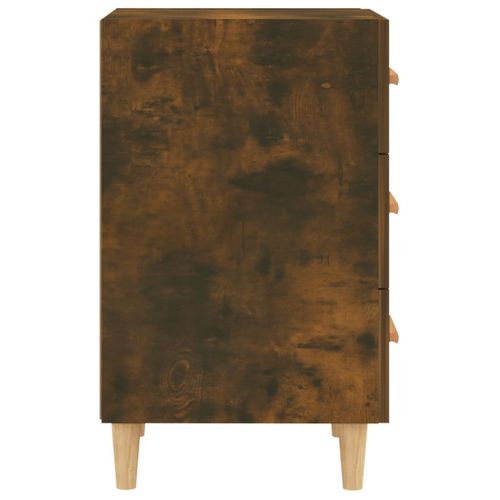 Table De Chevet Chêne Fumé 40x40x66 Cm Bois Contreplaqué