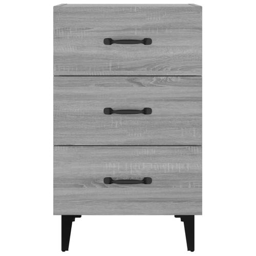 Table De Chevet Sonoma Gris 40x40x66 Cm Bois Contreplaqué