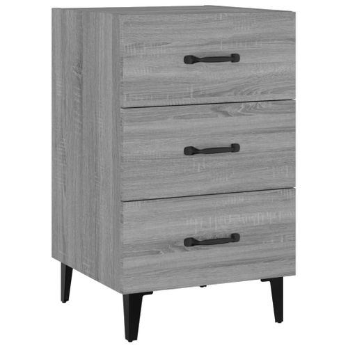 Table De Chevet Sonoma Gris 40x40x66 Cm Bois Contreplaqué