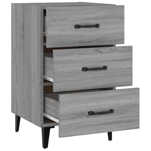 Table De Chevet Sonoma Gris 40x40x66 Cm Bois Contreplaqué