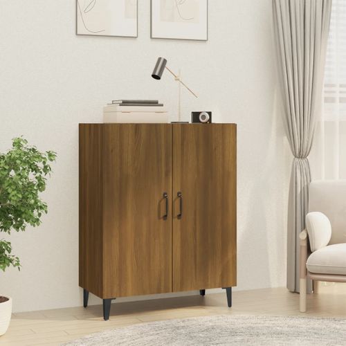 Buffet Chêne Marron 70x34x90 Cm Bois Contreplaqué