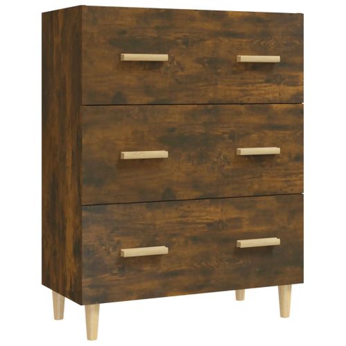 Buffet Chêne Fumé 70x34x90 Cm Bois Contreplaqué